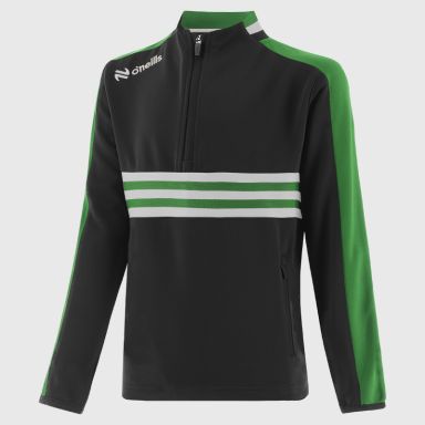 Black / Green / White Kids' Dromore Half Zip Top from O’Neills