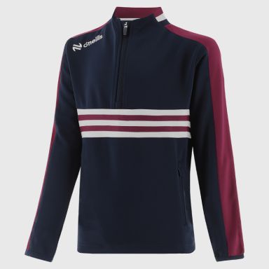 Marine / Maroon / White Kids' Dromore Half Zip Top from O’Neills