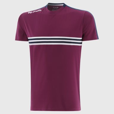 Maroon / Marine / White Kids' Dromore T-Shirt from O’Neills