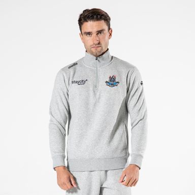Dublin GAA Grey Men’s Evolve Fleece half zip sweatshirt with ribbed collar and two side pockets by O’Neills.
