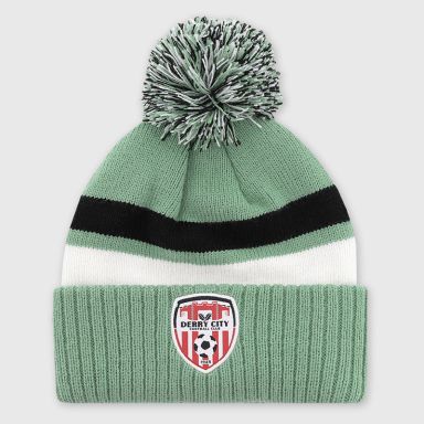 O'Neills Derry City FC Duffy Knitted Bobble Hat Green