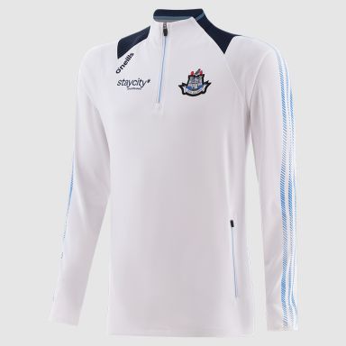 White Dublin GAA Kids' Dynamo Brushed Half Zip by O’Neills.
