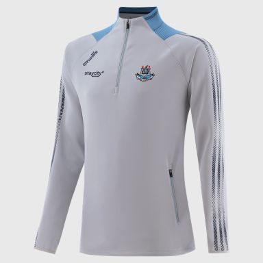 O'Neills Dublin GAA Men's Dynamo Hybrid Half Zip Top Silver / Sky / Marine
