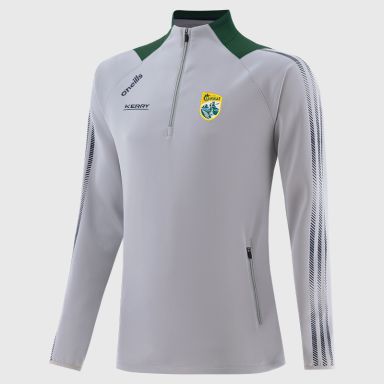 Silver Kerry GAA Kids' Dynamo Hybrid Half Zip Top by O'Neills.