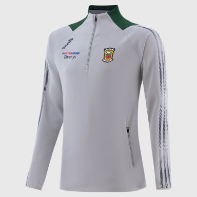 Silver Mayo GAA Men's Dynamo Half Zip top with side pockets from O'Neills.
