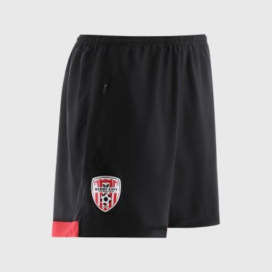 O'Neills Derry City FC Echo Woven Leisure Shorts Black / Red