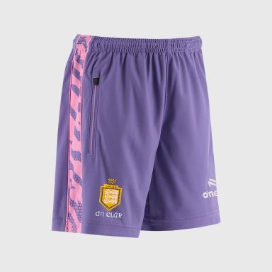 Purple Clare GAA Kids' Electro Training Shorts From O'Neills