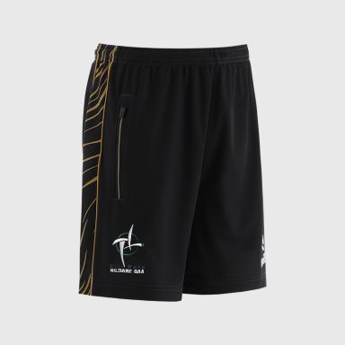 Black Kildare GAA Kids' Electro Training Shorts from O’Neills