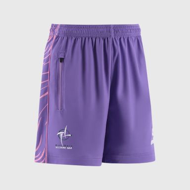 Purple Kildare GAA Kids' Electro Training Shorts from O’Neills