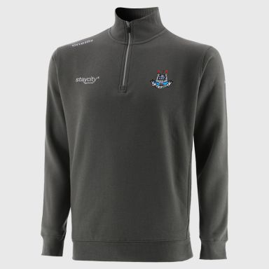 Dublin GAA Grey Men’s Evolve Fleece half zip sweatshirt with ribbed collar and two side pockets by O’Neills.