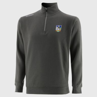 Limerick GAA Grey Men’s Evolve Fleece half zip sweatshirt with ribbed collar and two side pockets by O’Neills.