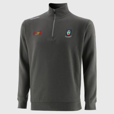 Monaghan GAA Grey Men’s Evolve Fleece half zip sweatshirt with ribbed collar and two side pockets by O’Neills.