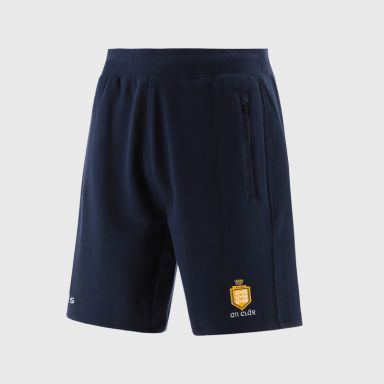 Navy Clare GAA Men’s Evolve Fleece Shorts with elasticated waistband and two zip pockets by O’Neills.
