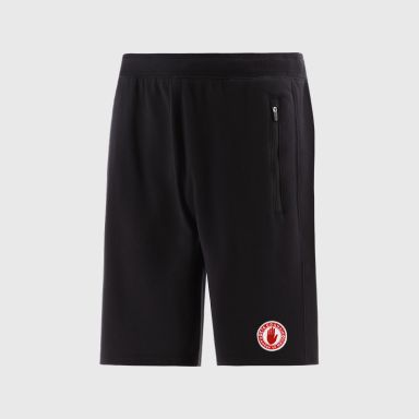 Black Tyrone GAA Men’s Evolve Fleece Shorts with elasticated waistband and two zip pockets by O’Neills.