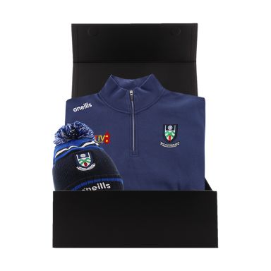 Monaghan GAA Gift Box with Monaghan GAA half zip fleece and bobble hat packaged in a gift box by O’Neills.