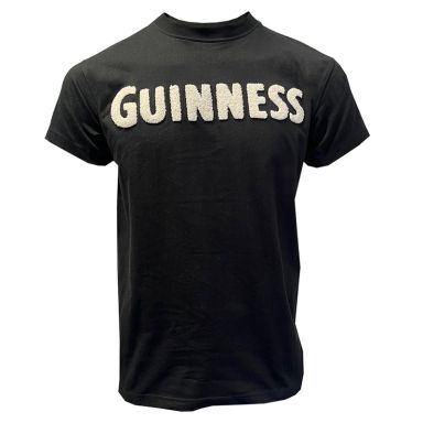Guinness T-Shit in black with cream Guinness wording from O'Neills.