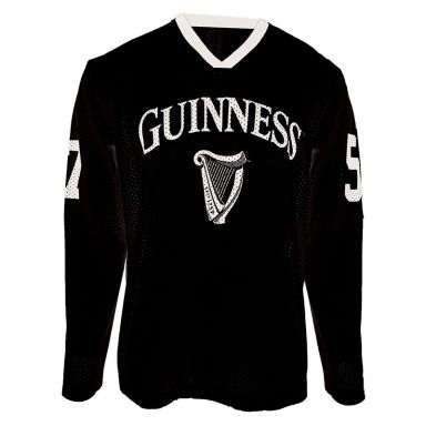 Black Guinness Jersey with harp on the front from O'Neills.