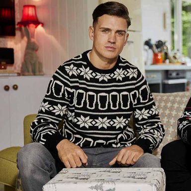 Black Guinness Men's Christmas Jumper from O'Neills.
