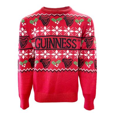 Red Guinness Men's Harp Holly Jumper from O'Neill's.