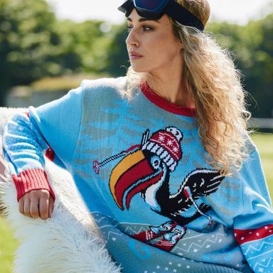 Blue red and white Guinness Christmas Alpine Ski Toucan Sweatshirt Sky / White / Red from O'Neills
