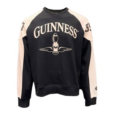 Guinness Black and Cream long sleeve crew neck jumper from O'Neills.