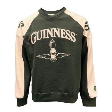 Guinness Green and Cream long sleeve crew neck jumper from O'Neills.