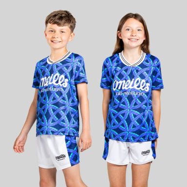 Blue O’Neills Gael Jersey and Shorts set with an all over Celtic inspired design
