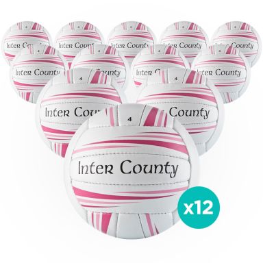 Inter County Football White/Pink 12 Pack
