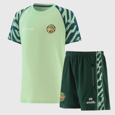 Bottle O’Neills Kids' Mayo GAA Electro Two Piece Set including Short Sleeve T-Shirt and Shorts.