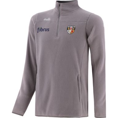 Silver Men’s Antrim GAA Harlow Micro Fleece Half Zip Top with two zip pockets and Antrim GAA crest by O’Neills.