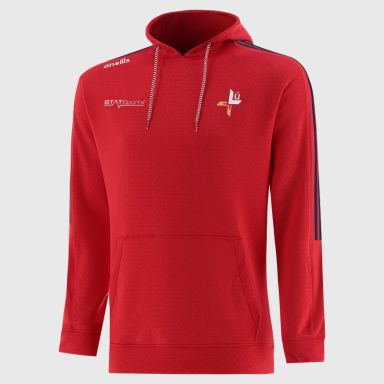 Louth GAA Men's Hydra Tech Fleece Pullover Hoodie Red from O’Neills
