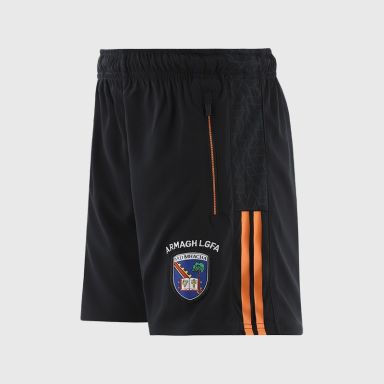 O'Neills Armagh LGFA Kids' Hydra Training Shorts Black / Orange