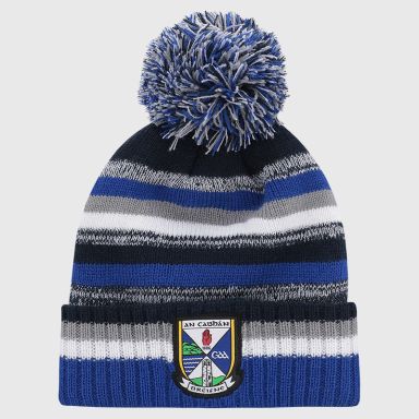 Cavan GAA Kids' Hydra Knitted Bobble Hat Marine / Grey / Royal from O’Neills