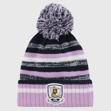 Galway GAA Kids' Hydra Knitted Bobble Hat Marine / Pink / White from O’Neills