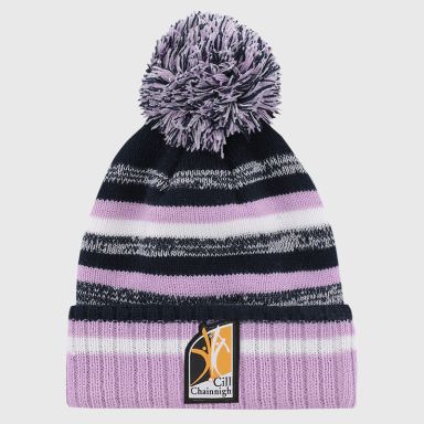 Kilkenny GAA Adults Hydra Knitted Bobble Hat Marine / Pink / White from O’Neills