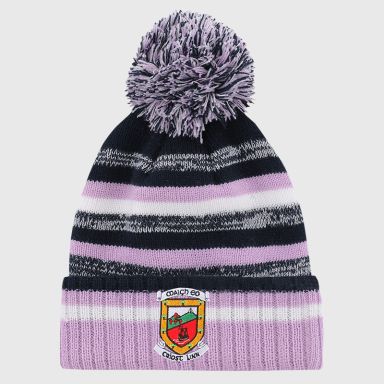 Mayo GAA Adults Hydra Knitted Bobble Hat Marine / Pink / White from O’Neills