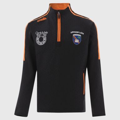 O'Neills Armagh LGFA Kids' Hydra Brushed Half Zip Top Black / Orange