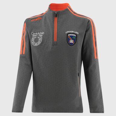 O'Neills Armagh LGFA Kids' Hydra Brushed Half Zip Top Dark Grey / Orange