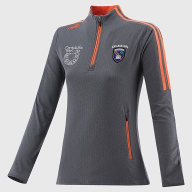 Armagh LGFA Women's Hydra Brushed Half Zip Top Dark Grey / Orange