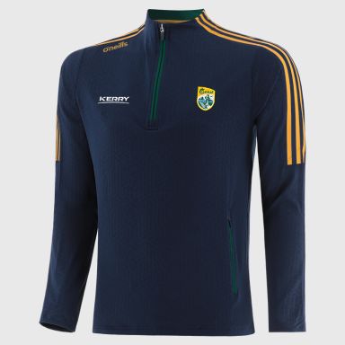 Kerry GAA Men's Hydra Brushed Half Zip Top Navy / Amber from O’Neills Sportswear