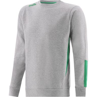 Grey / Green Men's Jenson Crew Neck Fleece Sweatshirt by O’Neills.