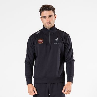 Kildare GAA Black Men’s Evolve Fleece half zip sweatshirt with ribbed collar and two side pockets by O’Neills.