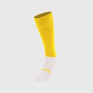Yellow Koolite Max kid's socks with a white foot from O'Neills