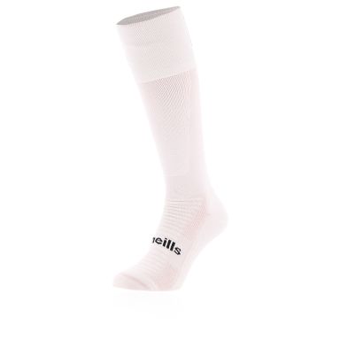White Koolite Max Elite Long Sports Socks with turnover top by O’Neills. 