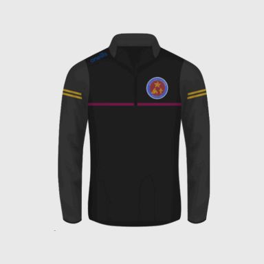 Lecale Trinity Grammar School Bolton Brushed Half Zip Top Black / Dark Grey / Maroon