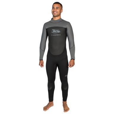 Men's Black Trespass Diver 5MM Full Wetsuit, with internal key stash from O'Neills.