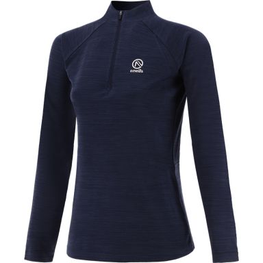Marine women’s half zip midlayer top with shaped waist and reflective logo by O’Neills.