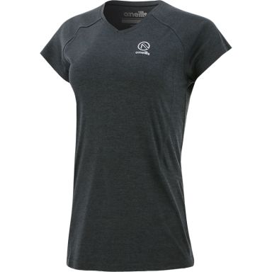 black Madison Kids’ t-shirt with v-neck and short sleeves by O’Neills.