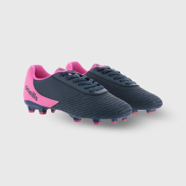 Marine and Pink O’Neills Meteor football boots with moulded studs and lace closure by O’Neills.