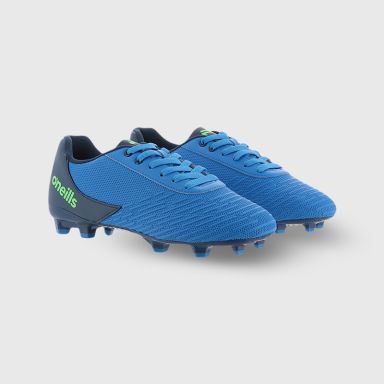 Blue O’Neills Meteor Youth football boots with moulded studs and lace closure by O’Neills.